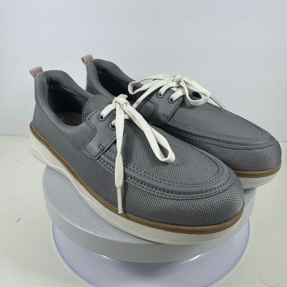 Sperry Women's Gray Canvas Boat Shoes Comfort Casual Lace Up‎ Size 10